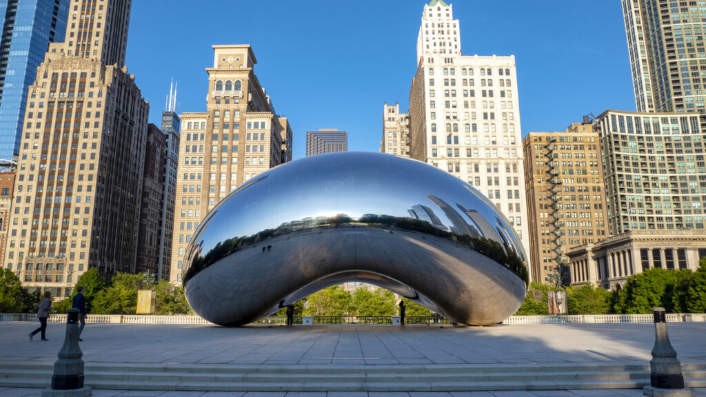 chicago september 09 mirrored sculpture popularly known as bean cloud gate by anish kapoor has become one chicago s most popular attractions as seen september 09 2014 Easy Resize.com