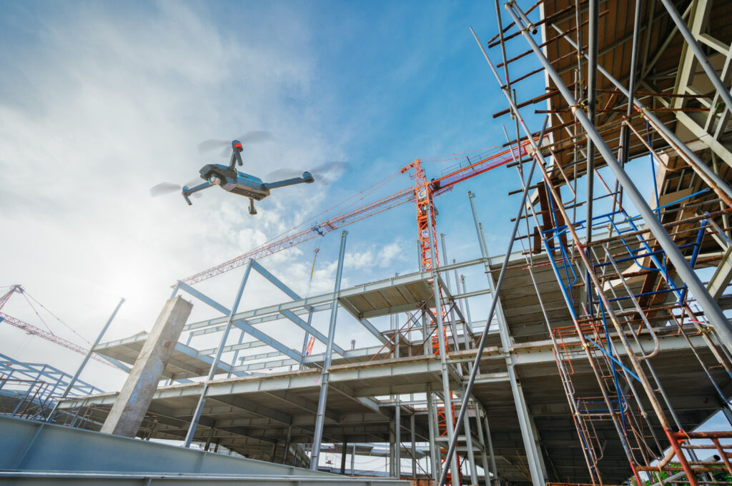 drone construction site surveillance industrial inspection 1